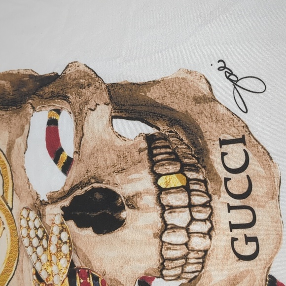 Jodi Pedri Gucci Skull And Coral Snake Graphic White T-shirt Size XL NWT - Picture 5 of 9